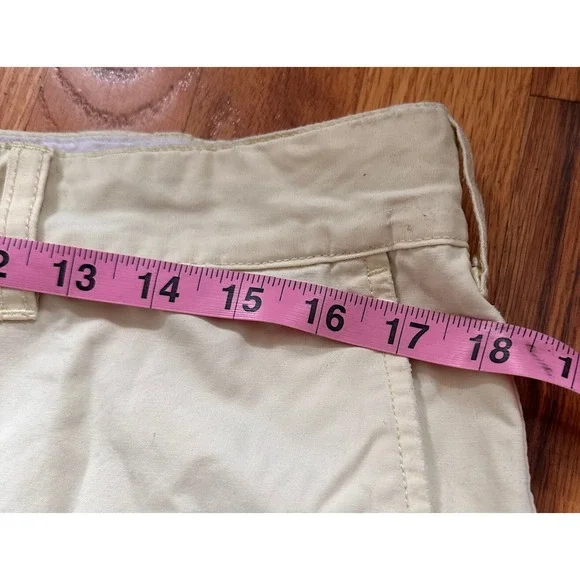 Abercrombie & Fitch‎ Shorts Men's 34 Beige Flat Front Chino 10" Inseam Shorts - Picture 8 of 12